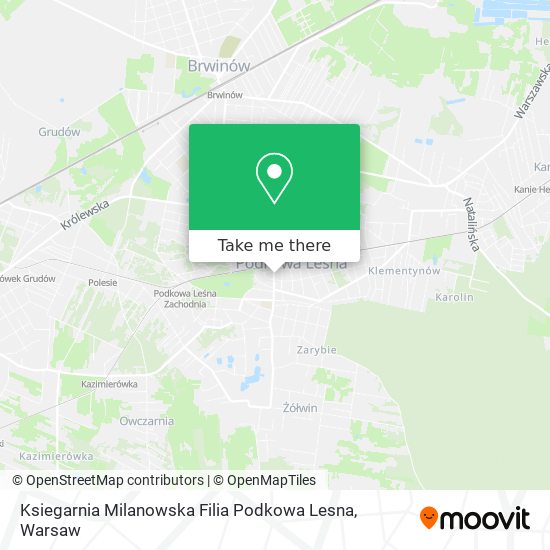 Ksiegarnia Milanowska Filia Podkowa Lesna map