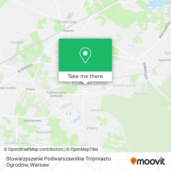 Карта Stowarzyszenie Podwarszawskie Trójmiasto Ogrodów