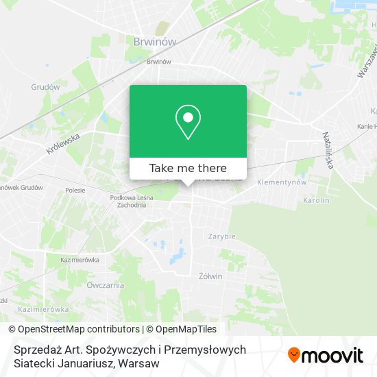 Sprzedaż Art. Spożywczych i Przemysłowych Siatecki Januariusz map