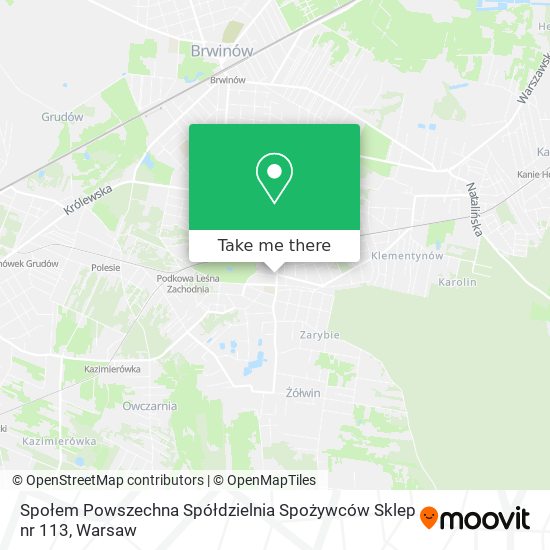 Społem Powszechna Spółdzielnia Spożywców Sklep nr 113 map