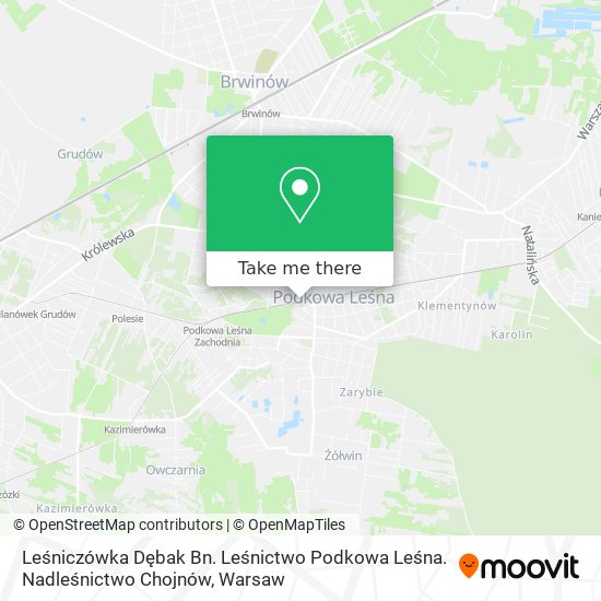 Leśniczówka Dębak Bn. Leśnictwo Podkowa Leśna. Nadleśnictwo Chojnów map