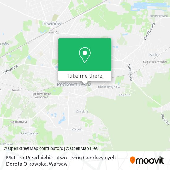 Metrico Przedsiębiorstwo Usług Geodezyjnych Dorota Olkowska map