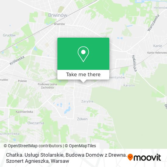 Chatka. Usługi Stolarskie, Budowa Domów z Drewna. Szonert Agnieszka map