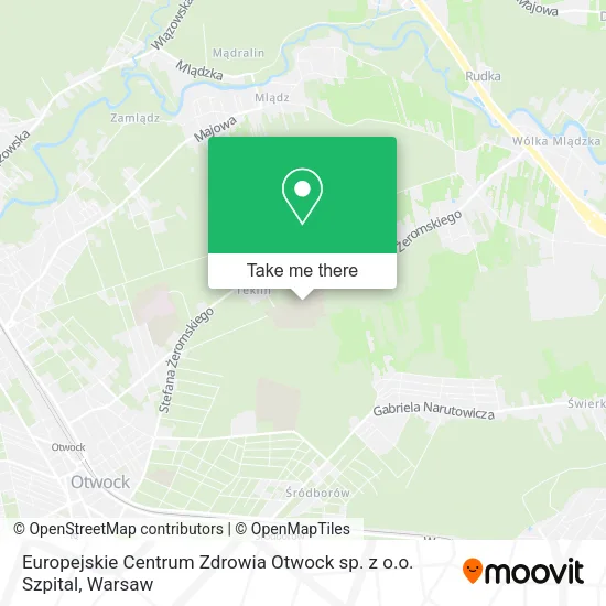 Europejskie Centrum Zdrowia Otwock sp. z o.o. Szpital map