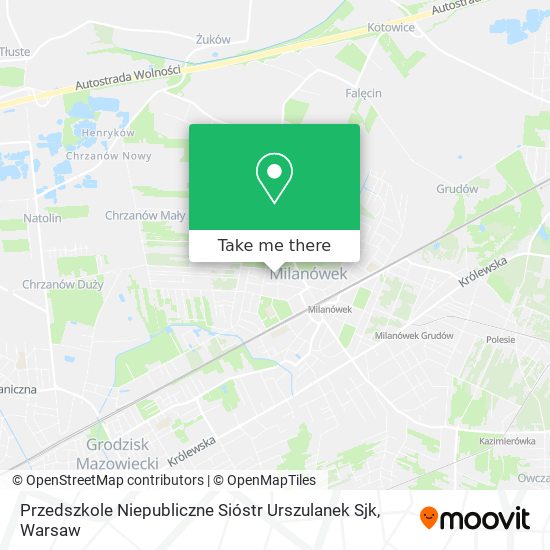 Przedszkole Niepubliczne Sióstr Urszulanek Sjk map