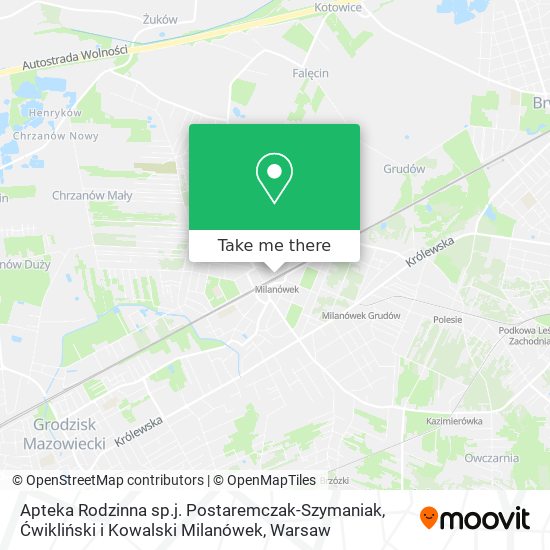 Apteka Rodzinna sp.j. Postaremczak-Szymaniak, Ćwikliński i Kowalski Milanówek map