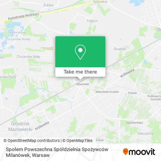 Społem Powszechna Spółdzielnia Spożywców Milanówek map