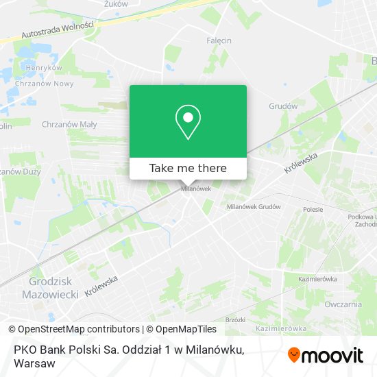 PKO Bank Polski Sa. Oddział 1 w Milanówku map