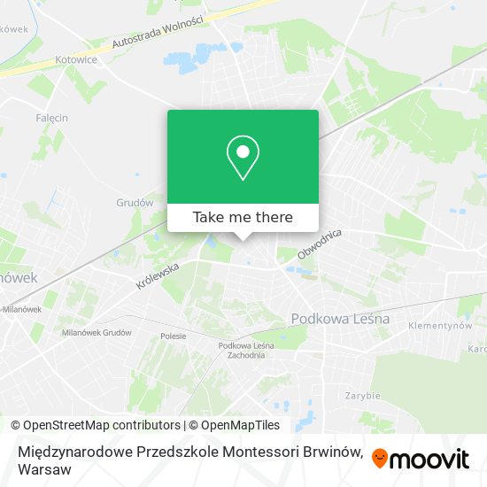 Międzynarodowe Przedszkole Montessori Brwinów map