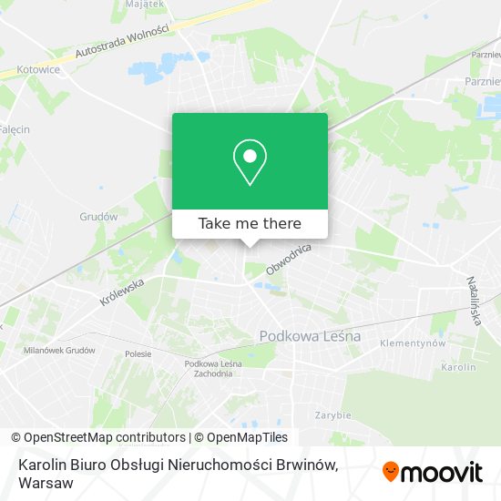 Karolin Biuro Obsługi Nieruchomości Brwinów map