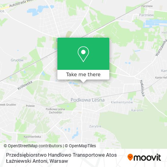 Przedsiębiorstwo Handlowo Transportowe Atos Łaźniewski Antoni map