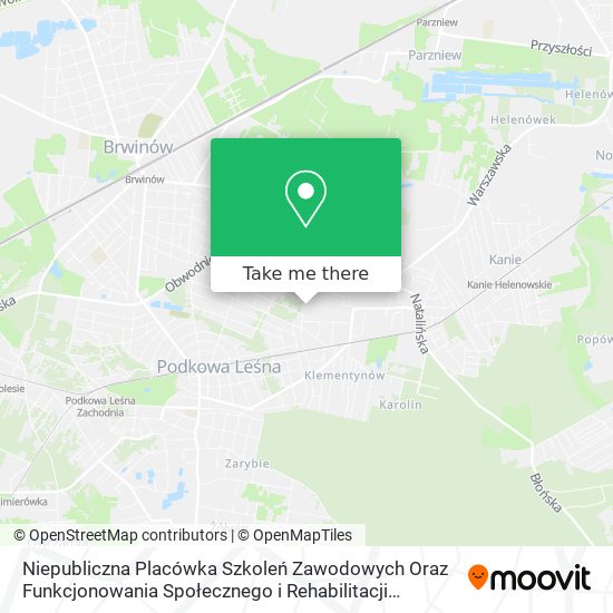 Niepubliczna Placówka Szkoleń Zawodowych Oraz Funkcjonowania Społecznego i Rehabilitacji Zawodowej map