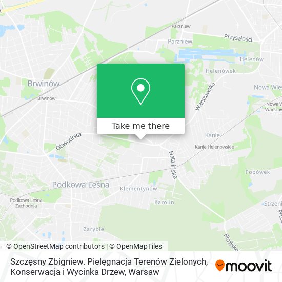 Szczęsny Zbigniew. Pielęgnacja Terenów Zielonych, Konserwacja i Wycinka Drzew map