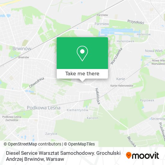 Diesel Service Warsztat Samochodowy. Grochulski Andrzej Brwinów map