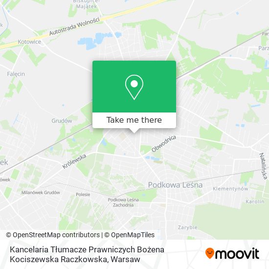 Kancelaria Tłumacze Prawniczych Bożena Kociszewska Raczkowska map