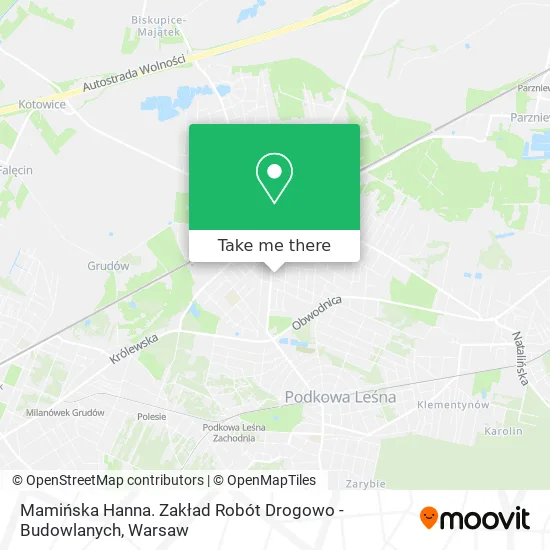 Карта Mamińska Hanna. Zakład Robót Drogowo - Budowlanych