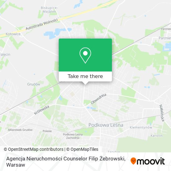 Agencja Nieruchomości Counselor Filip Żebrowski map