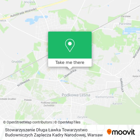 Stowarzyszenie Długa Ławka Towarzystwo Budowniczych Zaplecza Kadry Narodowej map