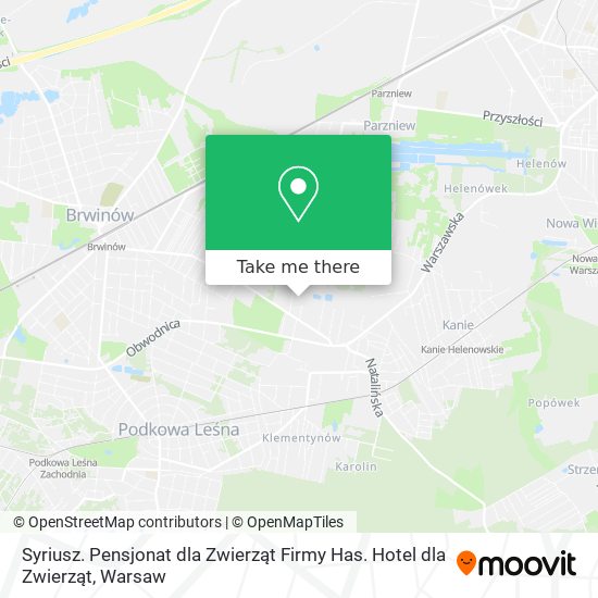 Syriusz. Pensjonat dla Zwierząt Firmy Has. Hotel dla Zwierząt map