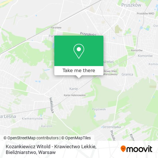 Kozankiewicz Witold - Krawiectwo Lekkie, Bieliźniarstwo map