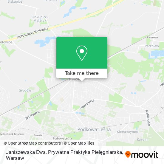 Janiszewska Ewa. Prywatna Praktyka Pielęgniarska map