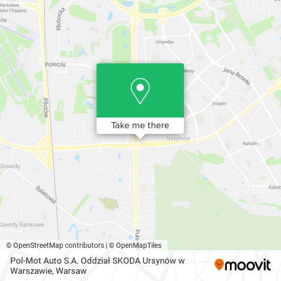 Pol-Mot Auto S.A. Oddział SKODA Ursynów w Warszawie map