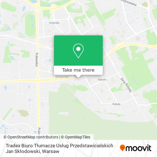 Tradex Biuro Tłumacze Usług Przedstawicielskich Jan Skłodowski map