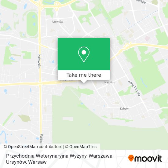 Карта Przychodnia Weterynaryjna Wyżyny, Warszawa-Ursynów