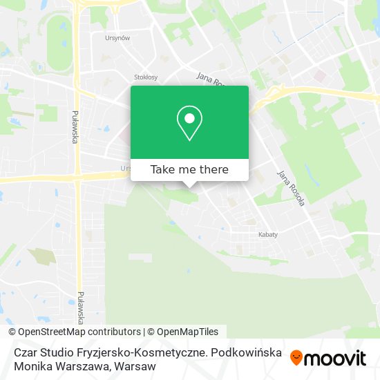 Czar Studio Fryzjersko-Kosmetyczne. Podkowińska Monika Warszawa map