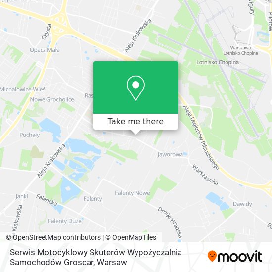 Карта Serwis Motocyklowy Skuterów Wypożyczalnia Samochodów Groscar