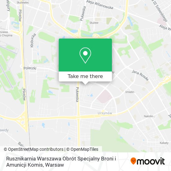 Rusznikarnia Warszawa Obrót Specjalny Broni i Amunicji Komis map