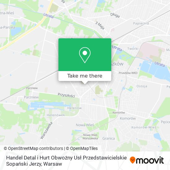 Handel Detal i Hurt Obwożny Usł Przedstawicielskie Sopański Jerzy map