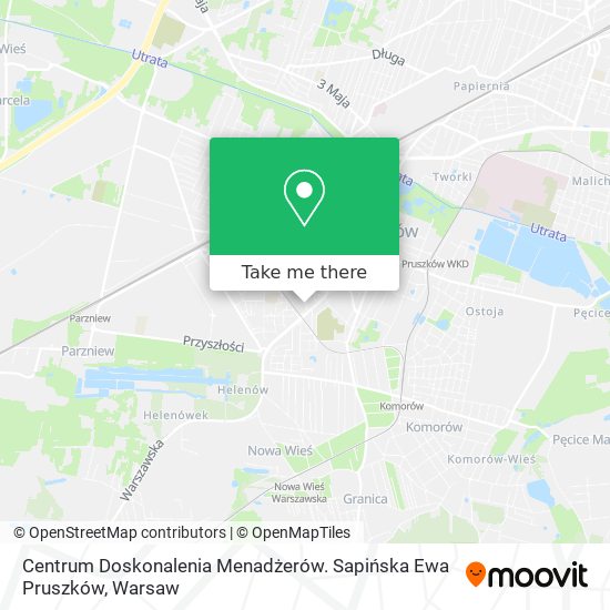 Centrum Doskonalenia Menadżerów. Sapińska Ewa Pruszków map