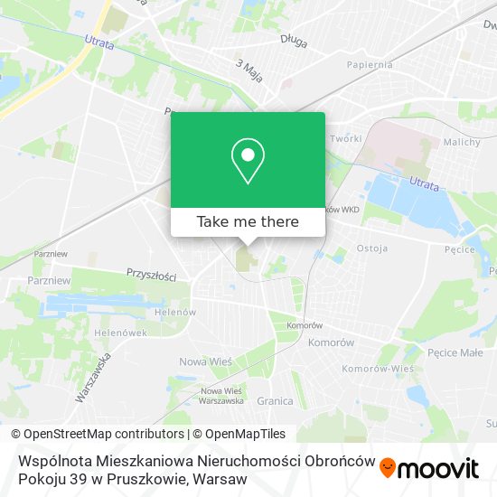 Wspólnota Mieszkaniowa Nieruchomości Obrońców Pokoju 39 w Pruszkowie map