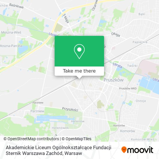 Akademickie Liceum Ogólnokształcące Fundacji Sternik Warszawa Zachód map