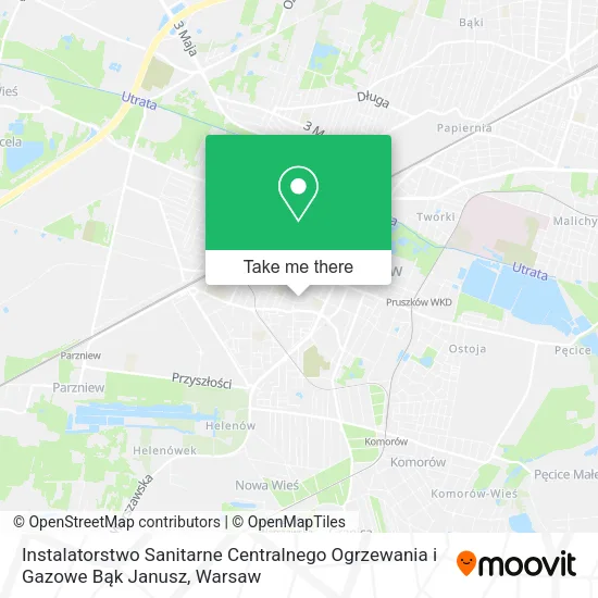 Instalatorstwo Sanitarne Centralnego Ogrzewania i Gazowe Bąk Janusz map