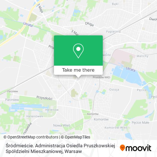 Śródmieście. Administracja Osiedla Pruszkowskiej Spółdzielni Mieszkaniowej map