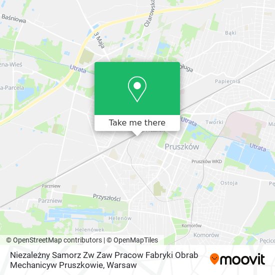 Niezależny Samorz Zw Zaw Pracow Fabryki Obrab Mechanicyw Pruszkowie map