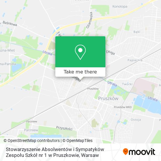 Stowarzyszenie Absolwentów i Sympatyków Zespołu Szkół nr 1 w Pruszkowie map