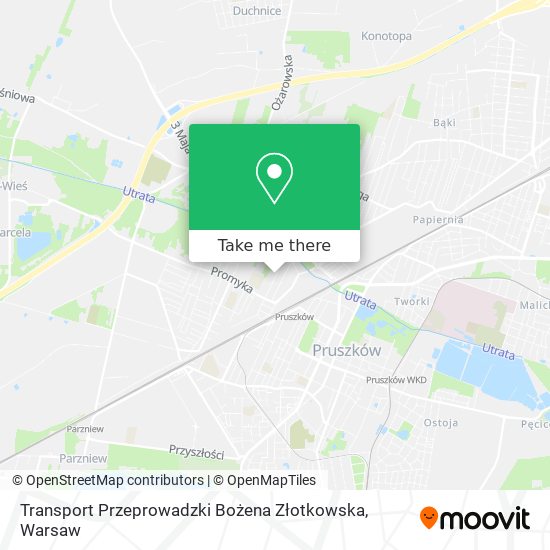 Карта Transport Przeprowadzki Bożena Złotkowska