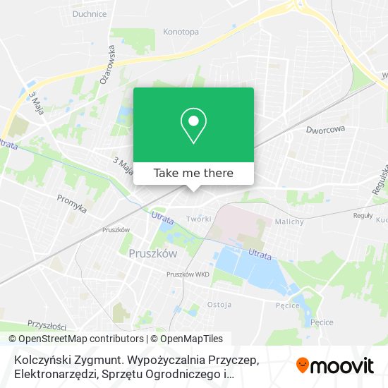 Kolczyński Zygmunt. Wypożyczalnia Przyczep, Elektronarzędzi, Sprzętu Ogrodniczego i Budowlanego map