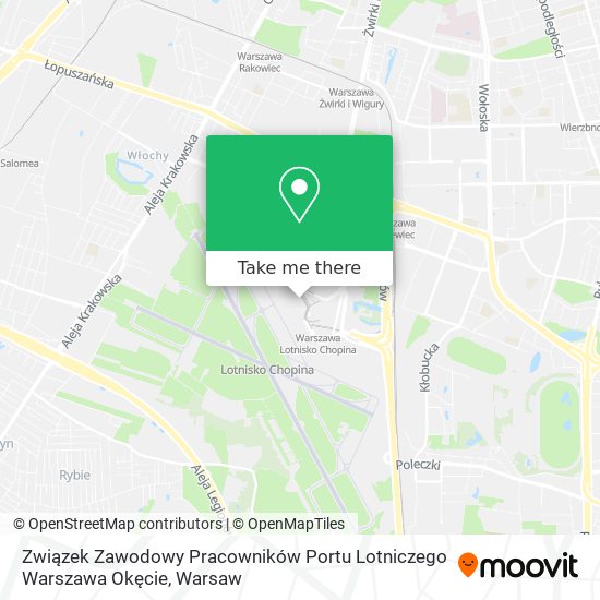 Związek Zawodowy Pracowników Portu Lotniczego Warszawa Okęcie map