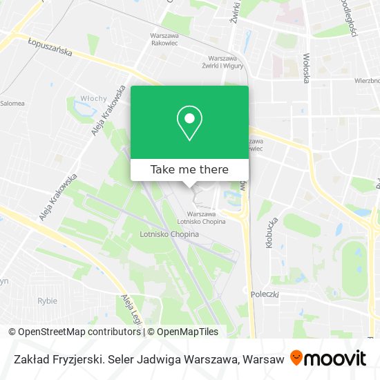 Карта Zakład Fryzjerski. Seler Jadwiga Warszawa