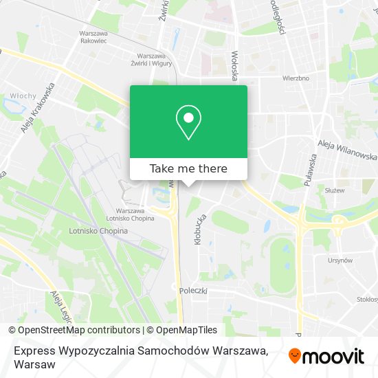 Карта Express Wypozyczalnia Samochodów Warszawa