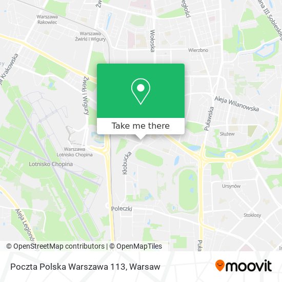 Poczta Polska Warszawa 113 map