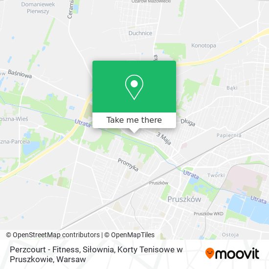 Perzcourt - Fitness, Siłownia, Korty Tenisowe w Pruszkowie map