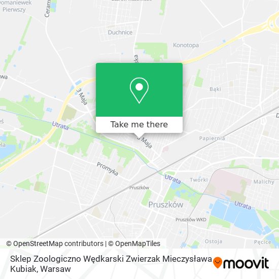 Sklep Zoologiczno Wędkarski Zwierzak Mieczysława Kubiak map