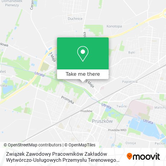 Związek Zawodowy Pracowników Zakładów Wytwórczo-Usługowych Przemysłu Terenowego Prumel map