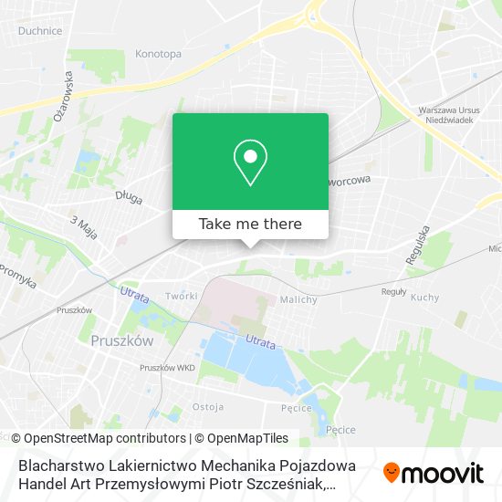 Blacharstwo Lakiernictwo Mechanika Pojazdowa Handel Art Przemysłowymi Piotr Szcześniak map