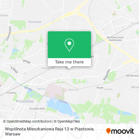 Wspólnota Mieszkaniowa Reja 13 w Piastowie map